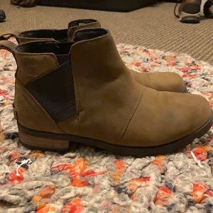 SOREL Emelie Chelsea Waterproof Microsuede Bootie